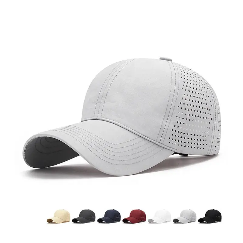 男性女性のための卸売通気性防水アウトドアスポーツキャップ野球帽ブランクレーザーカット帽子