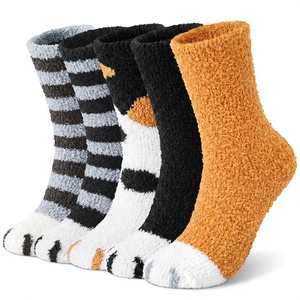 <b>Womens</b> Plush Crew <b>Socks</b> Thick Warm Cat Paw Thermal Floor <b>Socks</b> <b>Winter</b> Sleep <b>Socks</b> Wholesale Rate OEM Custom Design - Product Image 2