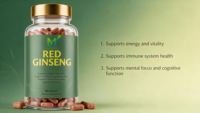 Ginseng Rouge OEM 90 Capsules, Soutient la Santé du Système Immunitaire, Favorise l'Énergie et la Vitalité
