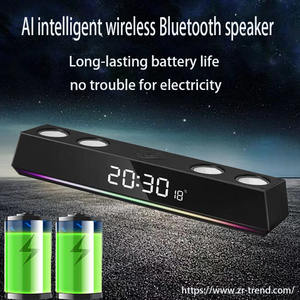 Barra de Sonido A4 <span class=keywords><strong>para</strong></span> Juegos, Altavoz con Batería de 20w, Alarma Personalizada, Reloj Despertador Inteligente con Batería de 24H, Altavoz Estéreo <span class=keywords><strong>para</strong></span> TV con Bajos - Product Image 3