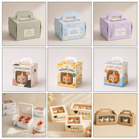 Boîtes à gâteaux multi-tailles avec logo personnalisé, emballages pour desserts, boîtes à pâtisserie portables pour emporter