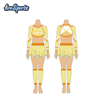 Ace Sports vente en gros compétition Dancewear Ombre Mystique filles à manches longues Sublimation Spandex gymnastique justaucorps