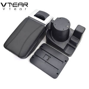 Accoudoir en cuir de qualité garantie, caisse de rangement intérieure à filetage rouge, ABS, repose-bras, accessoire <span class=keywords><strong>pour</strong></span> voiture <span class=keywords><strong>Ford</strong></span> <span class=keywords><strong>Fiesta</strong></span> 3 MK7, magasin central - Product Image 6