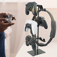 Support de rangement pour manettes et casques PS5 et PS4, organiseur d'accessoires de jeu à 3 niveaux