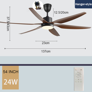 54 Inch <b>Ceiling</b> Fan With <b>Light</b>, 6 Speed Reversible DC Motor 6 ABS Blades <b>Remote</b> <b>Control</b> Dimmable LED Fan <b>Light</b> For Living room - Product Image 3