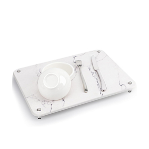 Alfombrilla de secado de platos de piedra con pies de acero inoxidable al por mayor alfombrilla de secado de piedra de tierra de diatomeas superabsorbente para encimera de cocina - Product Image 1