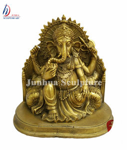 Metal Material Religious Style <strong>Large</strong> Bronze <strong>Ganesha</strong> Sitting <strong>Statue</strong> for Sale - Product Image 6
