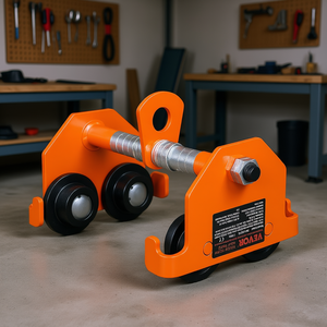 Chariot de levage manuel pour garage Levoir, capacité de 1100 lb, quatre roues, en acier allié, conteneur à roulettes, revêtement en poudre orange - Product Image 2