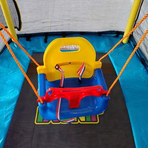 Cama Elástica Rectangular Interior Jing Yi para Niños Pequeños con Columpios y Toboganes, Red de Protección, Certificación ASTM TUV, Acero Inoxidable - Product Image 2