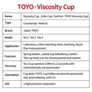 Brand New Vertical TOYO <strong>Viscosity</strong> <strong>Cup</strong> For <strong>Measure</strong> The <strong>Viscosity</strong> Of Ink Glue And Paint Give Away A Stopwatch - Product Image 6