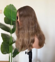 Peluca judía ortodoxa rubia ombré para mujer, con cutícula alineada, kosher, de encaje suizo, cabello europeo, con parte superior de encaje.