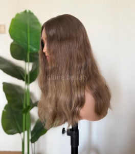 Peluca judía ortodoxa rubia ombré para mujer, con cutícula alineada, kosher, de encaje suizo, <span class=keywords><strong>cabello</strong></span> europeo, con parte superior de encaje. - Product Image 4