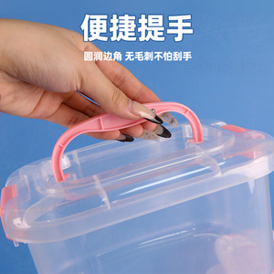 Transparent Plastic <b>Storage</b> Box With Lid Stackable Rectangle Food Container Toy Organizer Desktop <b>Storage</b> Bin 5K 3K 2K 1K Size - Product Image 4