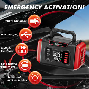 Arrancador de Batería Portátil para Coche con Inflador de Neumáticos Mini, Batería de Arranque de 12000mAh y 2000A, Power Bank con Bomba de Aire - Product Image 2