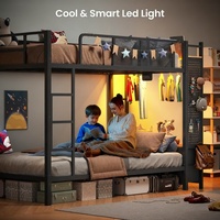 Lit superposé en métal moderne et réglable, pleine taille - Durable, écologique, pliable, portable, personnalisable pour la chambre à coucher