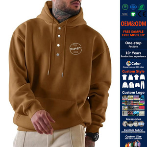 <span class=keywords><strong>Felpa</strong></span> <span class=keywords><strong>con</strong></span> Cappuccio JL927A Senza Cordoncini, Pullover di Qualità in Cotone Spesso, <span class=keywords><strong>Felpa</strong></span> <span class=keywords><strong>con</strong></span> Tasca a Marsupio e <span class=keywords><strong>Bottoni</strong></span> a Pressione per Uomo - Product Image 1