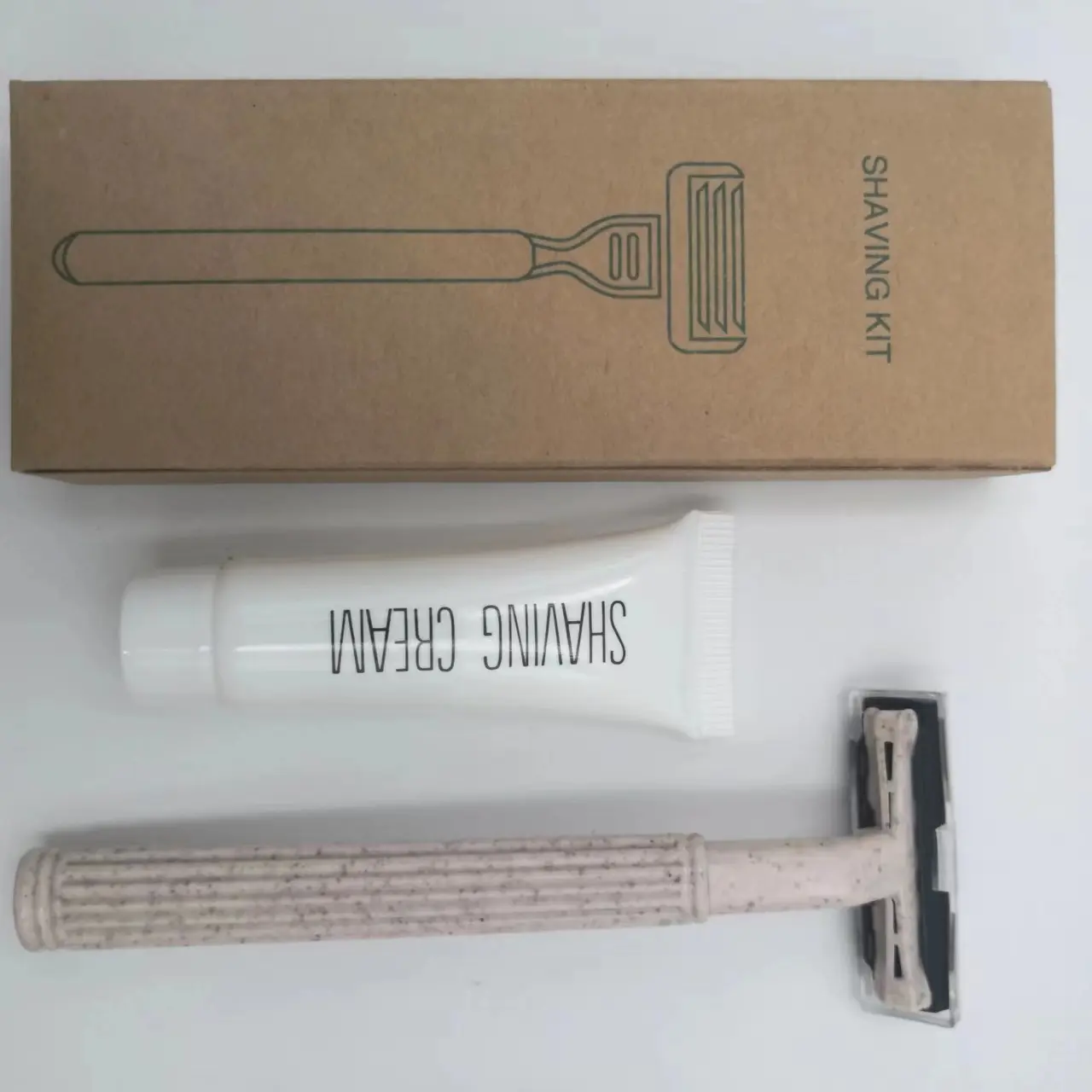 Factory direct shaving biodegradable Straw razor blade body razor mens shaving kit