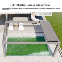 Pergola motorisée rétractable en aluminium, gazebo de patio à lames orientables sur mesure pour jardin extérieur