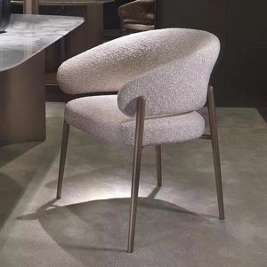 Silla de Comedor Moderna y Sencilla VL de Terciopelo de <span class=keywords><strong>Cordero</strong></span> con Reposabrazos, Silla de Diseño Informal para Restaurante y Ocio - Product Image 1