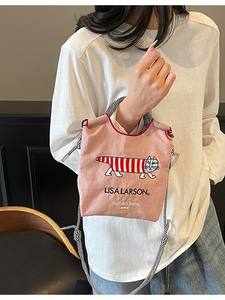 Nouveau Sac Fourre-tout en Toile Imprimé Lettres <span class=keywords><strong>Lisa</strong></span> Larson 2025 pour Femme, Sac Portable à Dessin Animé Mignon à Ouverture Supérieure, Plusieurs Couleurs, Capacité 1L - Product Image 5