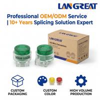 Conector UG Profesional con Tapa Verde, Relleno de Gel, Impermeable, de 2 Cables, Junta IDC para Empalme de Datos Telefónicos