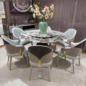 Stile minimalista, mobili moderni <span class=keywords><strong>e</strong></span> lussuosi per ville di lusso. Tavoli da pranzo rotondi in marmo per la casa personalizzati. - Product Image 1