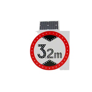 Panneau de signalisation routière réfléchissant solaire de 18 pouces en tôle d'aluminium avec éclairage LED pour la sécurité routière - Product Image 4