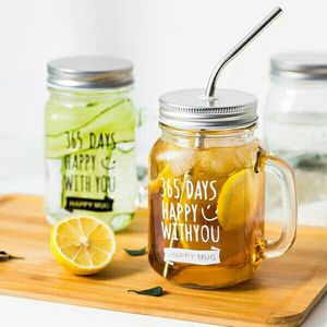 Thủy tinh Mason lọ cup 16 oz miệng rộng với xử lý Mason <span class=keywords><strong>Jar</strong></span> uống kính cho nước trái cây cà phê Milkshake - Product Image 2