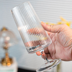 Gobelets en cristal sans plomb à rayures verticales, forme trapézoïdale, pour vin blanc et rouge, capacité 500-1000 ml - Product Image 3