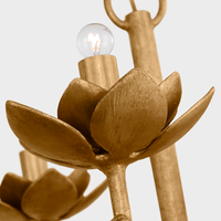 Américain Moderne Rond Salon Plâtre Fleur Bougie Lustre Blanc Doré Maison Hôtel Chambre à coucher Salle à manger Lampe suspendue