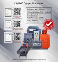 Machine de recyclage automatique de câbles usagés de type sec LX-400C Lansing 450 kg/h – Granulateur industriel de fils haute pureté