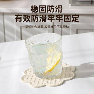 <b>Silicone</b> <b>Coaster</b> Round Modern Style Heat Resistant For Coffee Tea Cup Home Office Table Use - Product Image 3