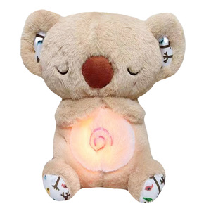 Peluche sonore lumineuse Ourson Respirant <span class=keywords><strong>et</strong></span> Petite Otter, en coton PP <span class=keywords><strong>et</strong></span> maille, apaisante pour le sommeil des enfants, lavable, <span class=keywords><strong>doudou</strong></span> - Product Image 3