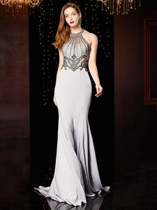 2022 individualité <span class=keywords><strong>robe</strong></span> de soirée licou perle zippée sirène chapelle Train <span class=keywords><strong>mère</strong></span> de la <span class=keywords><strong>robe</strong></span> de mariée - Product Image 3