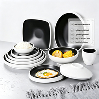 Assiette jetable en mélamine personnalisée, style moderne, peu profonde, pour fêtes, restaurants et hôtels, usage commercial