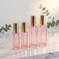 Flacon pulvérisateur de parfum vide personnalisable 5ml 10ml 20ml en verre rose avec capuchon froid, atomiseur rechargeable mince, livré sans carton
