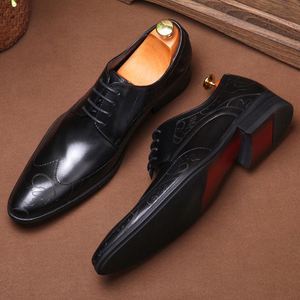 Zapatos Casuales de Alta Calidad, Zapatos de Negocios para Hombre de Cuero Genuino Grabado, Zapatos Formales para Hombre para Eventos de Boda de Otoño - Product Image 4