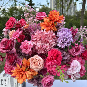 Flores y plantas decorativas OEM, centros de mesa para eventos de boda, Bola de flores de seda artificial, suministros de decoración para bodas - Product Image 5