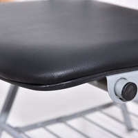 Chaise de bureau moderne en maille avec tableau d'écriture, bureau pliable pour ordinateur, tableau de réunion du personnel, matériau en cuir