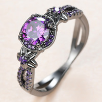 Cincin Zirkon Kubik Lapis Hitam Kuningan Berkilau Mewah Trendi Laris Manis untuk Wanita, Hadiah Perhiasan Pesta Pernikahan Pertunangan
