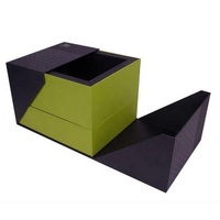 Grand coffret cadeau de luxe en papier vert triangulaire noir pour produits cosmétiques et maquillage