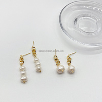 RE6001 Boucles d'oreilles en perles d'eau douce naturelles Boucles d'oreilles pendantes de mariage Bijoux d'oreille Accessoire de mariée