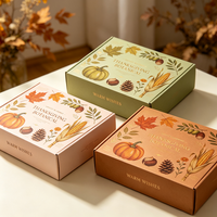 Boîte cadeau en papier personnalisée haut de gamme avec estampage à chaud « Harvest Blessings », production en 72h, boîte à dragées en carton imperméable pour Thanksgiving