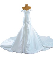 Feishiluo luxe ivoire sirène robe de mariée pour les femmes moderne hors épaule poire perle robe de mariée Appliques florales drapées mariées