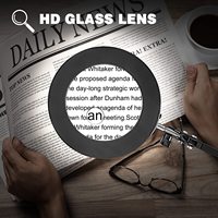 Lampe de bureau LED à bras oscillant réglable avec prise USB avec 10x lentille optique alimentation CC lampe de table grossissante pour la réparation utilisation de lecture