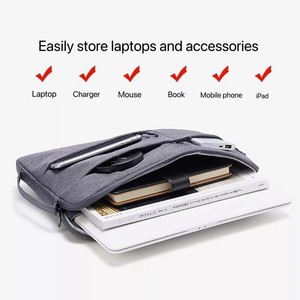 Impermeable de doble capa espesar terciopelo MacBook <span class=keywords><strong>Huawei</strong></span> <span class=keywords><strong>Laptop</strong></span> Tablet bolso de mano para hombres - Product Image 4