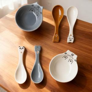 Plat à condiments de 3,5 pouces en céramique et grès, motif animal, style rétro, petit plat créatif pour collations et sauces, vaisselle de cuisine et de table - Product Image 2