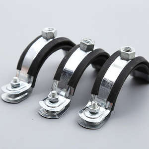 Gantungan baut penjepit selang tugas berat, klem pendukung pipa Split dapat disesuaikan, klem selang sadel U karet galvanis - Product Image 2