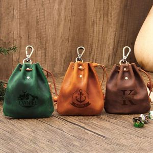 Genuine Leather D&D Dice Bag <b>Lock</b>-<b>Portable</b> Modern Design for Board Games Engraving Via Embossing Printing Promotional Gift - Product Image 2