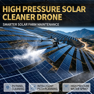 Drone de nettoyage RTK professionnel avec système d'alimentation filaire pour le nettoyage des fenêtres, le lavage des bâtiments et le nettoyage des panneaux solaires - Product Image 5
